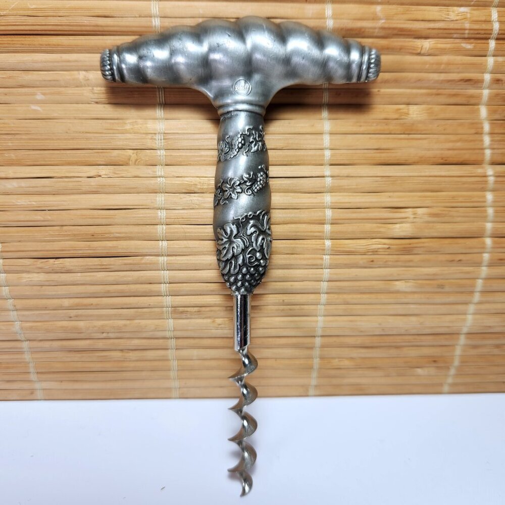 WMF Corkscrew Wine Bottle Opener Germany Grapes Leaves Design Vintage